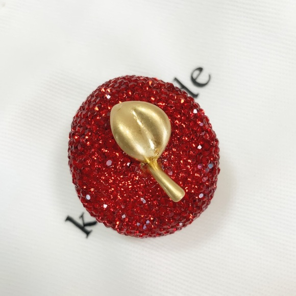 Kate Spade Ruby Red Dashing Beauty Apple Ring - Picture 2 of 8